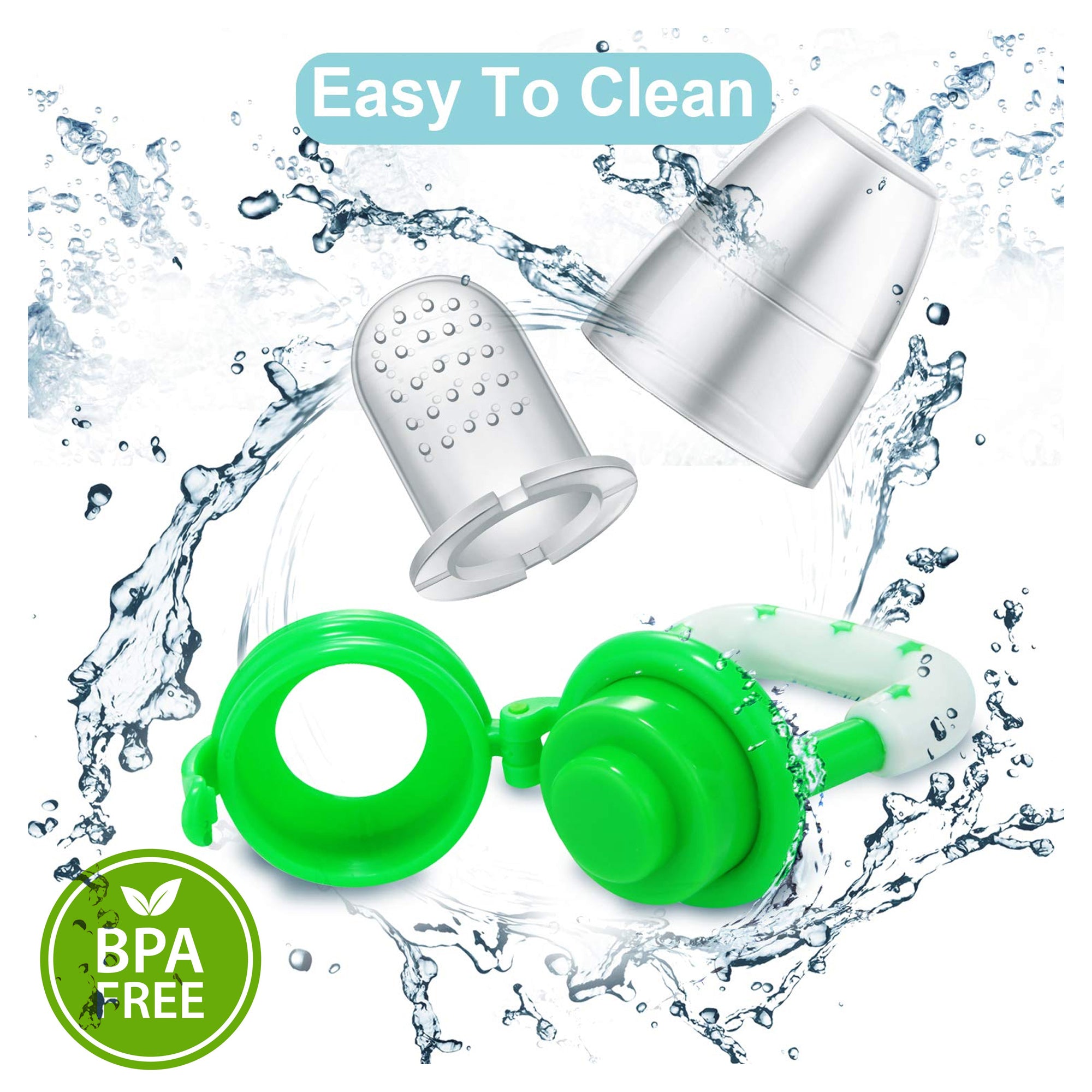 Tinyberg Fruit Feeder for Babies : Safe Silicone Feeder with Easy Grip & Lockable Lid