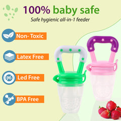 Tinyberg Fruit Feeder for Babies : Safe Silicone Feeder with Easy Grip & Lockable Lid
