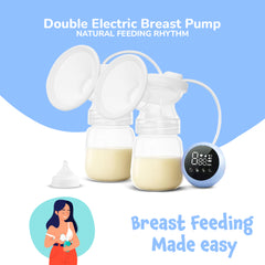 Double Electric Breast Pump | 9 Intensity Levels Dual Mode Stimulation &  Expression | Rechargeable Battery | Portable | Anti-Backflow | BPA-Free