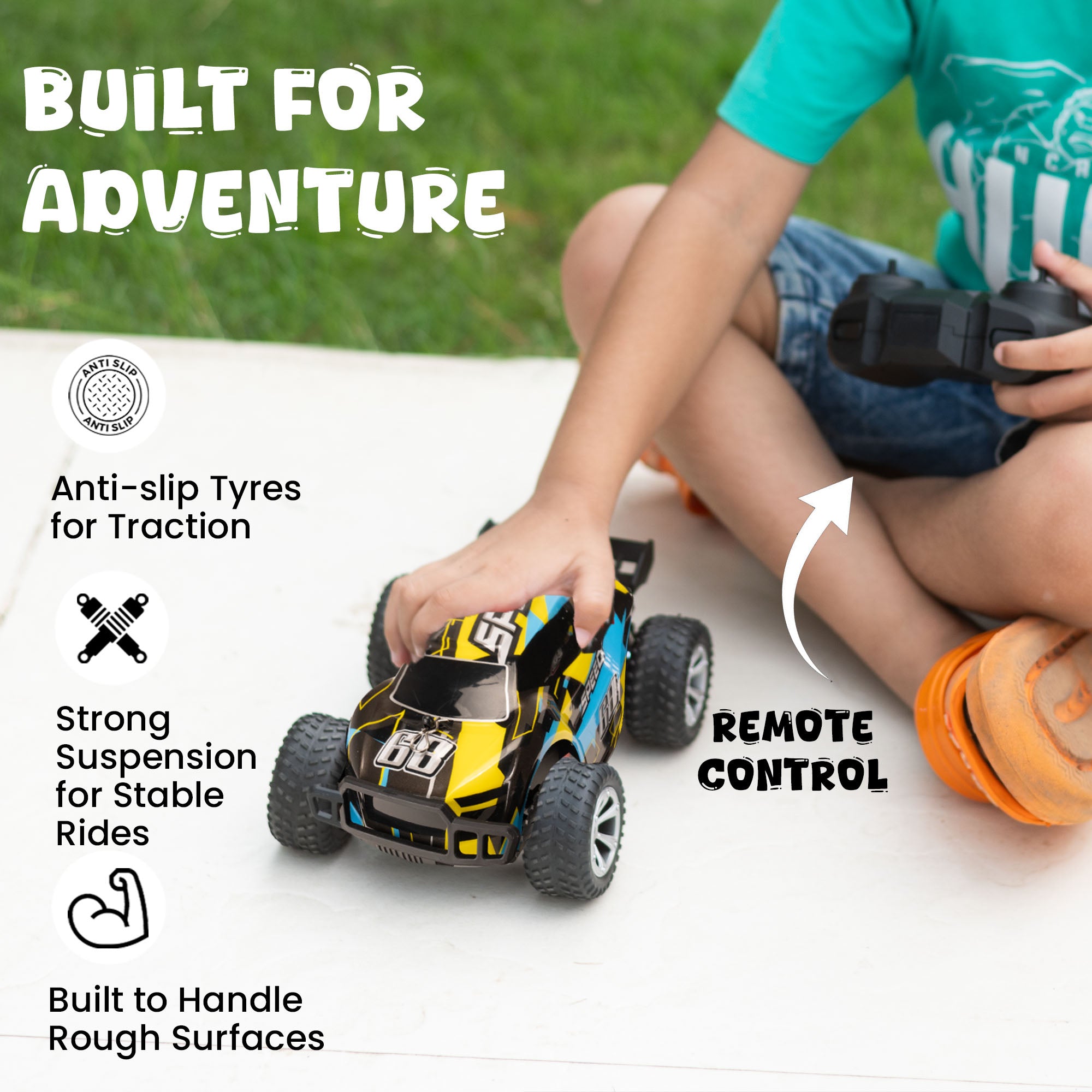Remote Control Car | 4+ Yr|  High-Speed upto 15km/h | Drift Car | Rechargeable |Anti-Slip Tyres | 120-150 ft Range | BIS Approved | Speedster