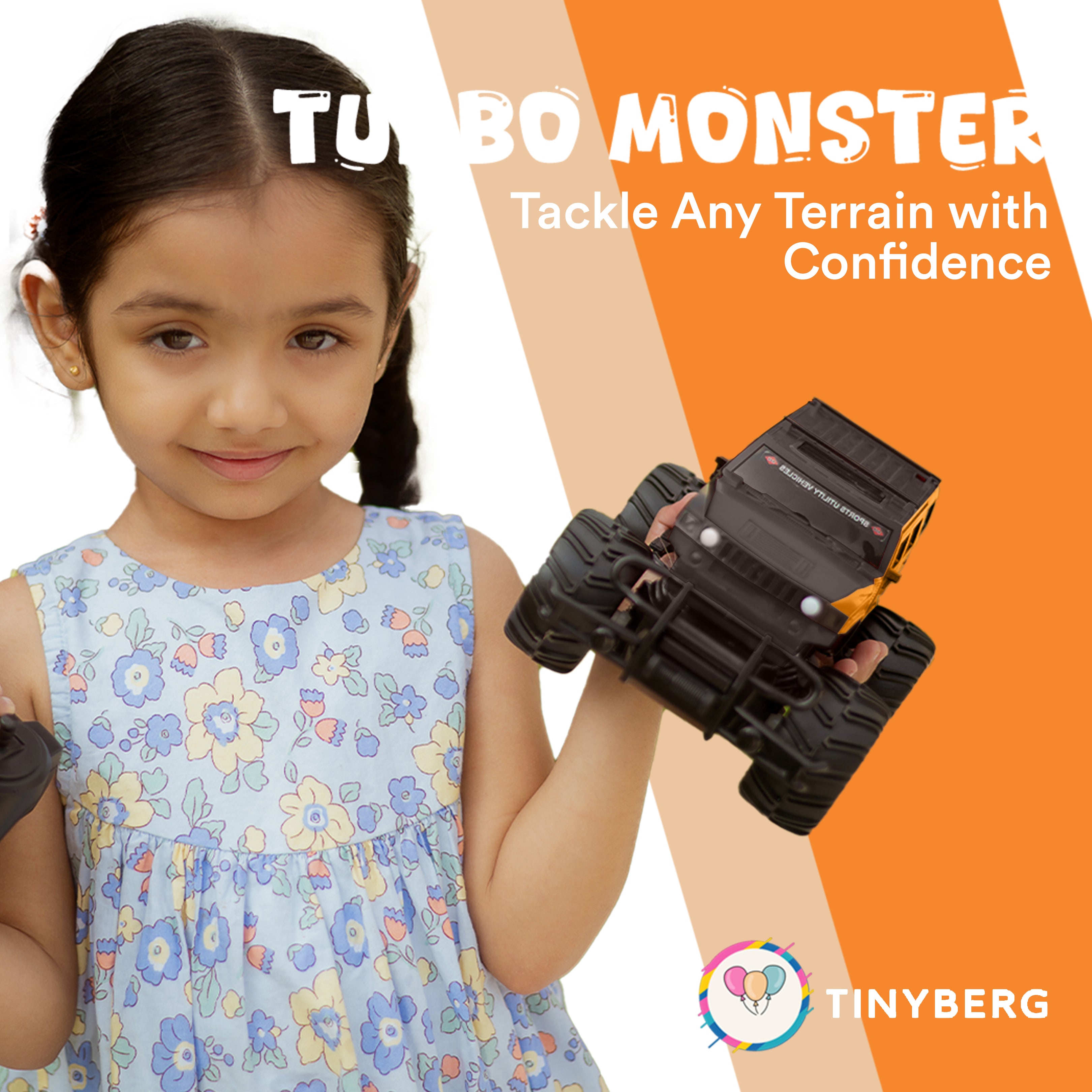 Remote Control Monster Truck | 4+ Yr | Off Roading | Drift Car | Rechargeable |Anti-Slip Tyres | 120-150 ft Range | BIS Approved|Turbo Monster